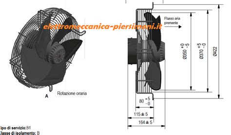 Ventilatore Assiale Ventola Da Mm Pale V Poli Premente