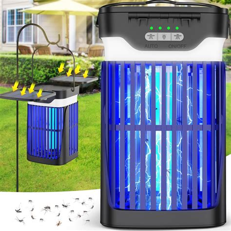 Cxruy Bug Zapper Mosquito Zapper Outdoor Indoor Solar Powered Battery Powered