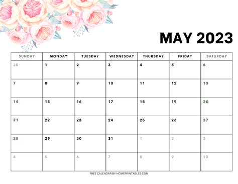 May 2023 Calendar Templates Free Download