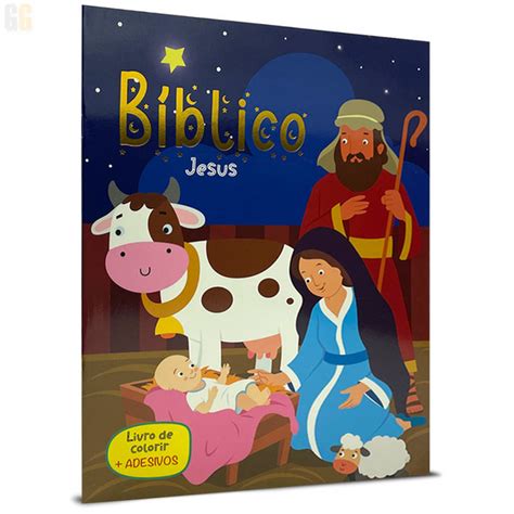 Livro Infantil De Colorir Adesivos B Blico Jesus