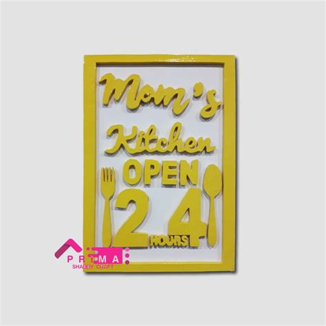 Jual Moms Kitchen Open Hours Ukiran Timbul Frame Hiasan Pajangan