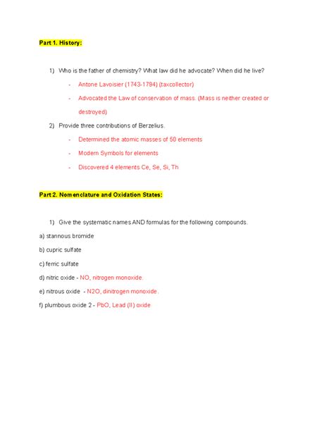 Chm Exam Review Part History Who Is The Father Of