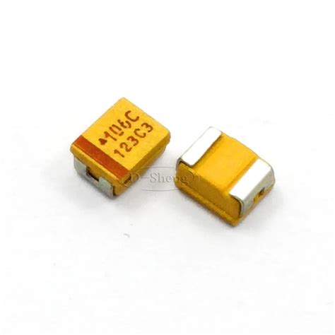 Pcs Smd Tantalum Capacitor C V Uf B Type Yellow