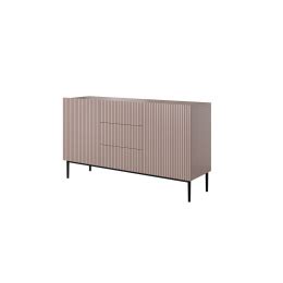 Komoda Nicole 150 cm s tromi zásuvkami staroružová MDF čierne nohy