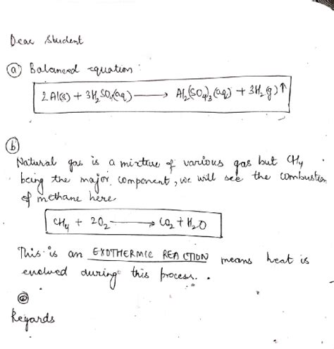 Q 1 Aluminium Reacts With Sulphuric Acid To Give Aluminium Sulphate And Hydrogen Write The