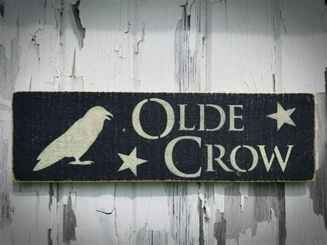 Primitive Olde Crow Sign Primitive Fall Decor Primitive Etsy