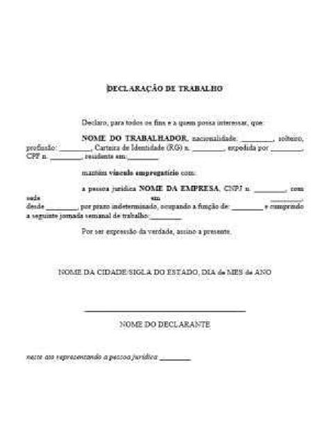 Modelo De Declaracao Word - Modelo de Declaração de Trabalho Simples - PDF e Word - IEmpresas | PDF