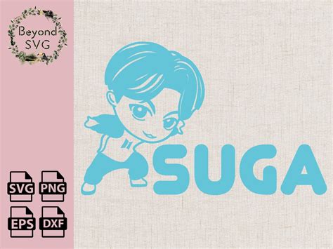 TinyTan BTS Sugar Svg BTS Member Suga Monogram Svg Svg Files Etsy