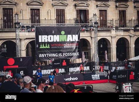 Finish Line Of The Ironman Of Vitoria Gasteiz 2023 Stock Photo Alamy