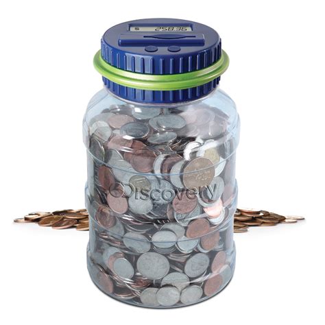 Discovery Kids Digital Coin Counting Money Jar With Lcd Screen Keeps