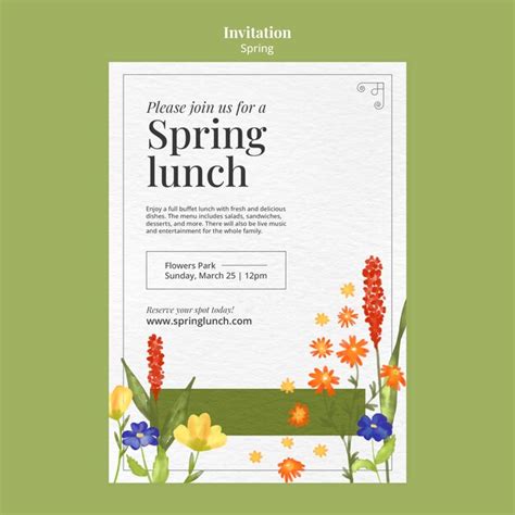 Free PSD | Spring invitation template