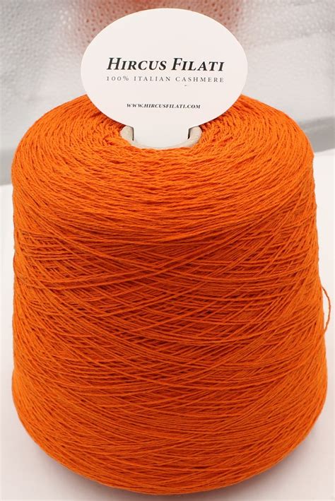 100 Cashmere Yarn 4600 Color Orange Cones 510 Gr Hircus Filati