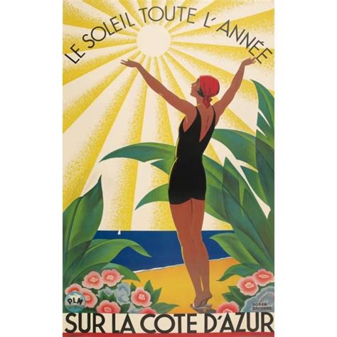 Poster Affiche Cote D Azur Art Deco Affiche Ancienne Vintage 42cm X