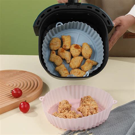 Linsbaywu Alas Air Fryer Baking Tray Silicone Pan M Gray