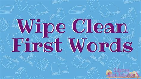 Usborne Wipe Clean First Words Youtube