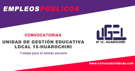 Convocatoria Ugel Cas Plazas Administraci N Contabilidad