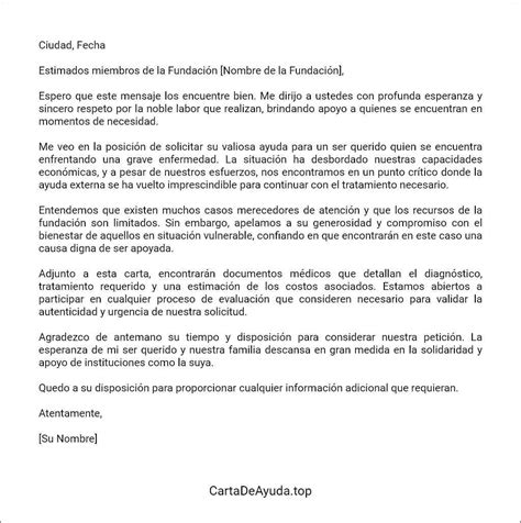 Cómo Elaborar Una Carta Carta Para Pedir Ayuda Economica Para Un Enfermo