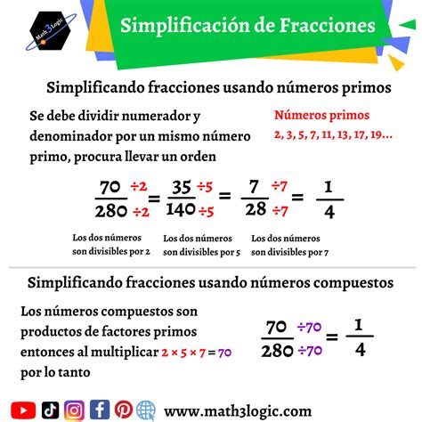 Simplificación de Fracciones Aprende a reducir fracciones paso a paso