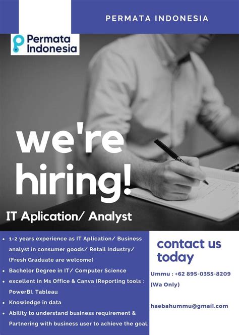 Lowongan Kerja It Aplication Analyst Di Pt Permata Indonesia Nugasin