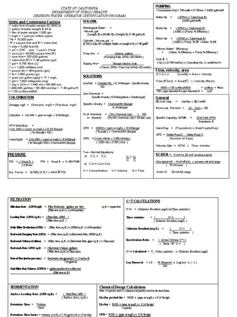 Water Treatment Math Docs Pdf Water Purification Gallon