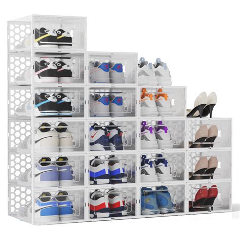 X Large Shoe Storage Boxes 12 Pack Shoe Storage Organizer Clear