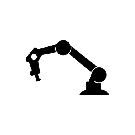 Icono Del Brazo Del Robot Industrial Vector Premium