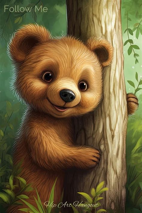 Brown Bear Cub Print for Kids Room Wall Decor Baby Bear Playroom Art for Teddy Bear Baby Shower ...