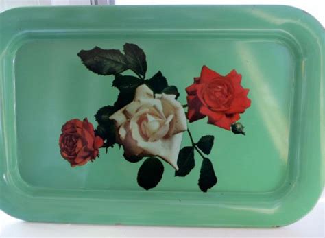 Vintage Aqua Rose Tray By Fleasknees On Etsy 1700 Vintage Trays