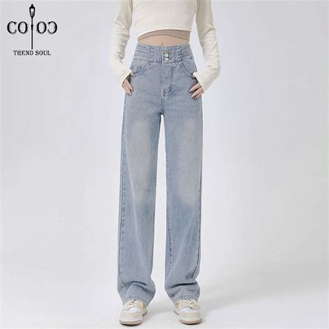 Jual Coco Trend Soul Jeans Biru Muda Tiga Tombol Highwaist Celana