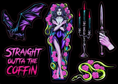 Garden Of Lilith Halloween Vampire Sticker Sheet Goth Etsy