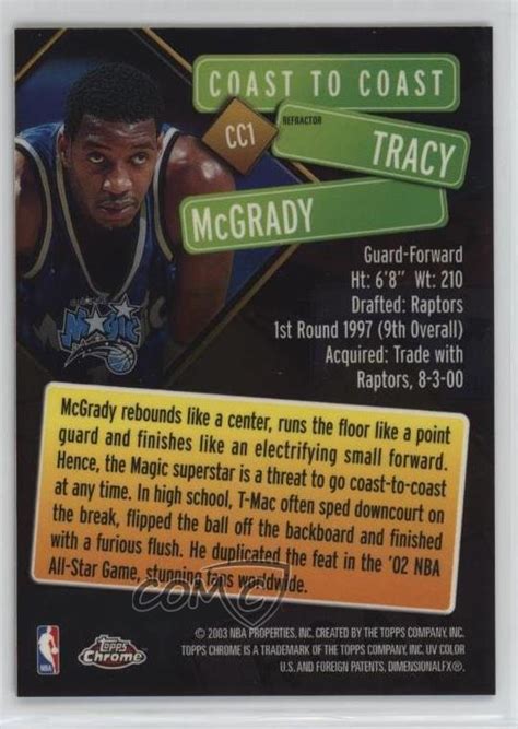 2002 03 Topps Chrome Coast To Coast Refractor Tracy McGrady CC1 HOF EBay