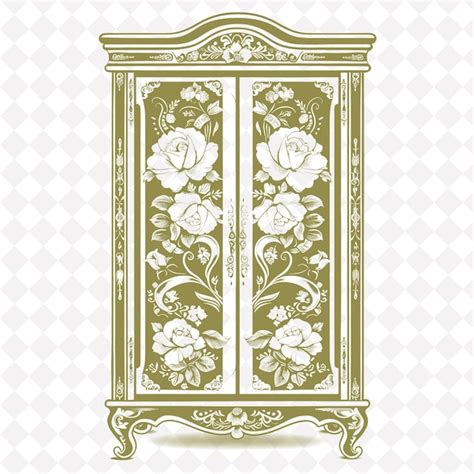 Premium Psd A Gold And Gold Antique Door With A Floral Design On It