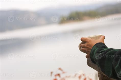 Morning Coffee on the Lake 16299002 Stock Photo at Vecteezy