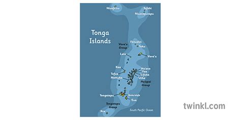 Tonga Inseln Karte Ilustración