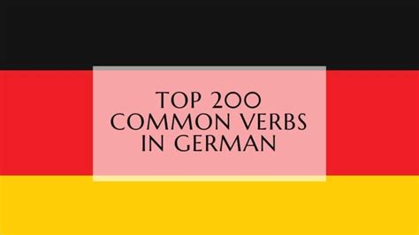 common verbs  german  quick guide