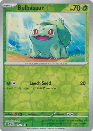 Bulbasaur 1 165 Pokemon 151 Reverse Holo Common Shady Bloom