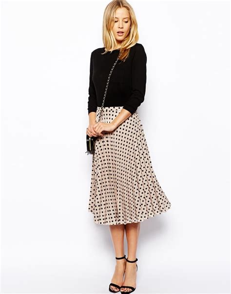 Asos Spot Pleat Midi Skirt From Asos Midi Skirt Asos Dress Midi