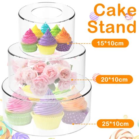 Acrylic Fillable Cake Stand Clear Cake Riser Cylinder Cupcake Stand