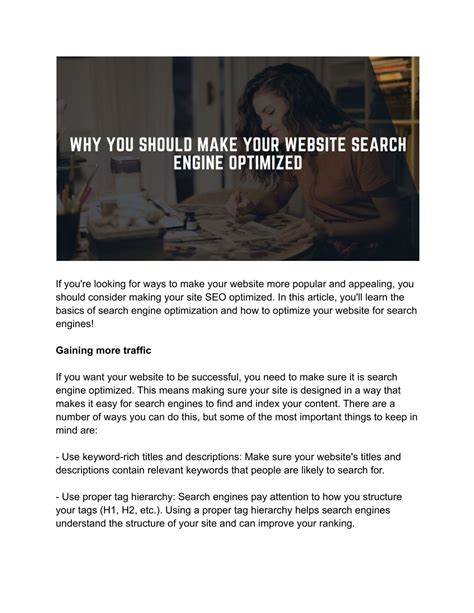 Ppt Why You Should Make Your Website Search Engine Optimized