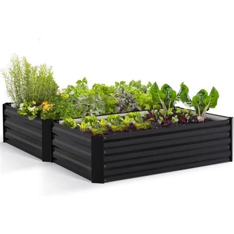 Idmarket Lot De Carr S Potager En M Tal Ch Ssis Rectangulaire