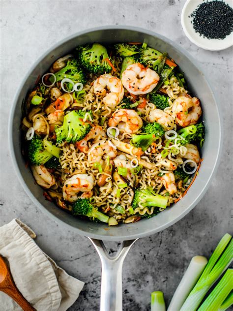 Sesame Shrimp Stir Fry With Ramen Noodles Killing Thyme