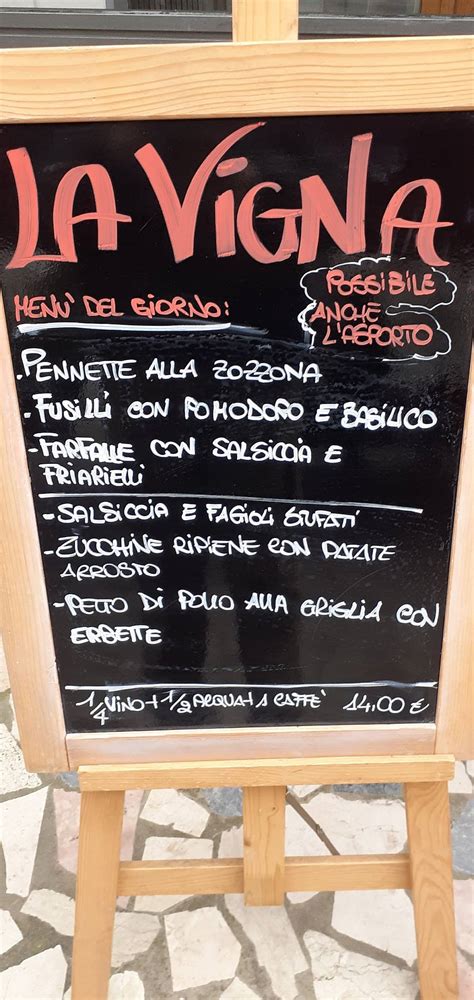 Menu Da La Vigna Ristorante Ferrara Via Pomposa