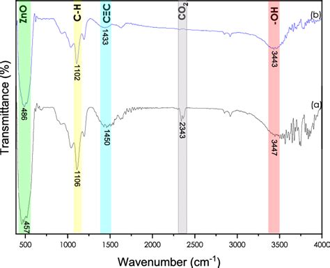 Ftir Spectra Of Zno Nanoparticles Doped With A 1 And B 2 Of Silver Download Scientific