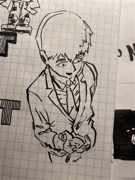 Reigen Arataka fanart I made with brush pen : r/Mobpsycho100