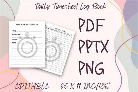 Weekly Timesheet Log Book Graphic By Jeyo Nanago Creative Fabrica