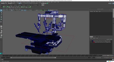 D Model Surgical Robotic System Da Vinci Si Rigged With Operating