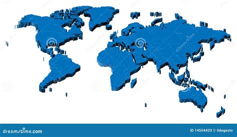 3d Map Of The World Stock Photo Image 14554420