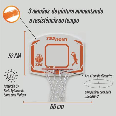 Tabela De Basquete Aro 41 Cm c Rede à Prova D agua Premium no Shoptime