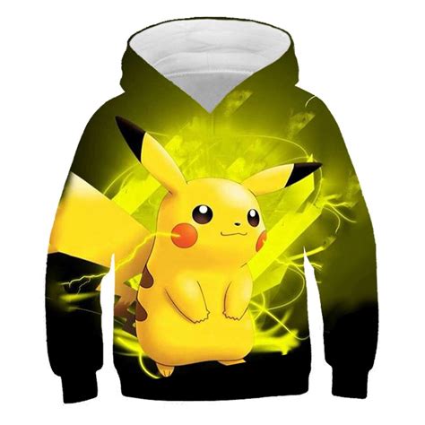 Pokemon Pikachu Dzieci Śliczne Bluzy z Kapturem Figurki Zwierzęce Bluzy