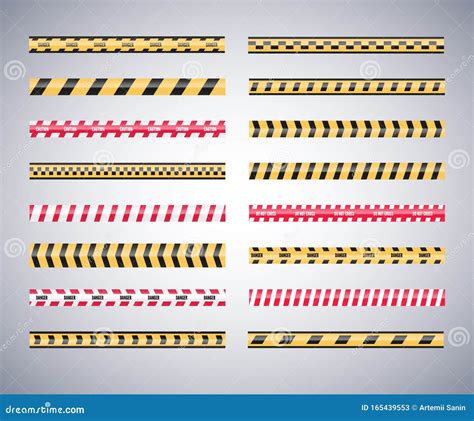 Set Of Caution Danger Tapes Warning Security Vector Barricade Lines